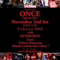 Takuya IDEのライヴに出演します！