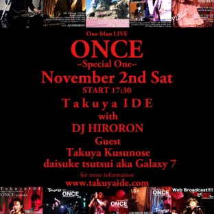 Takuya IDEのライヴに出演します！